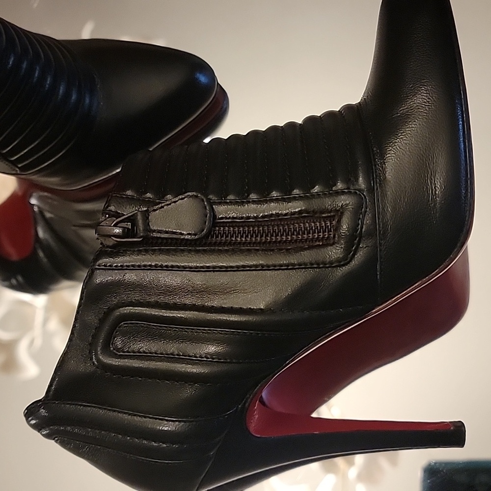 Christian Louboutin Black Leather Ankle Boots